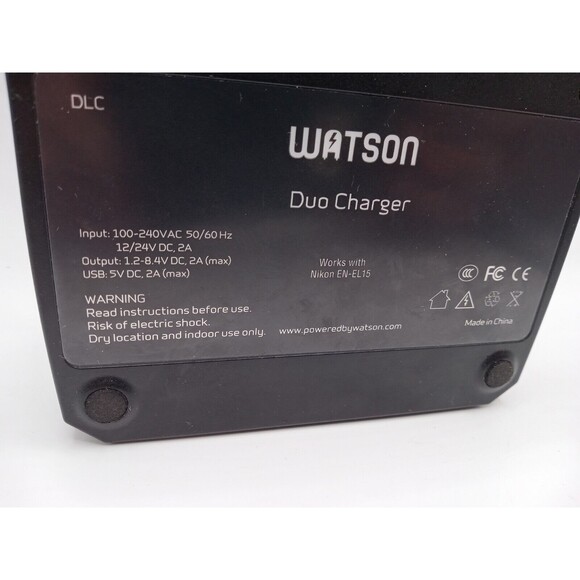 Watson Duo Charger For Nikon EN-EL15 With Power Cord - Picture 9 of 10